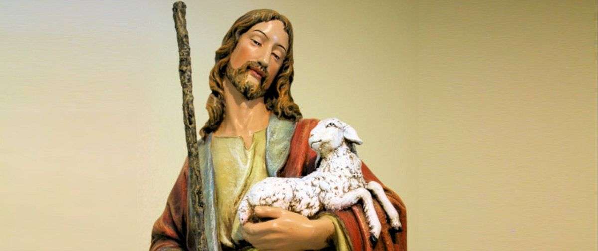 Jesus the Good Shepherd holds a lost loved one