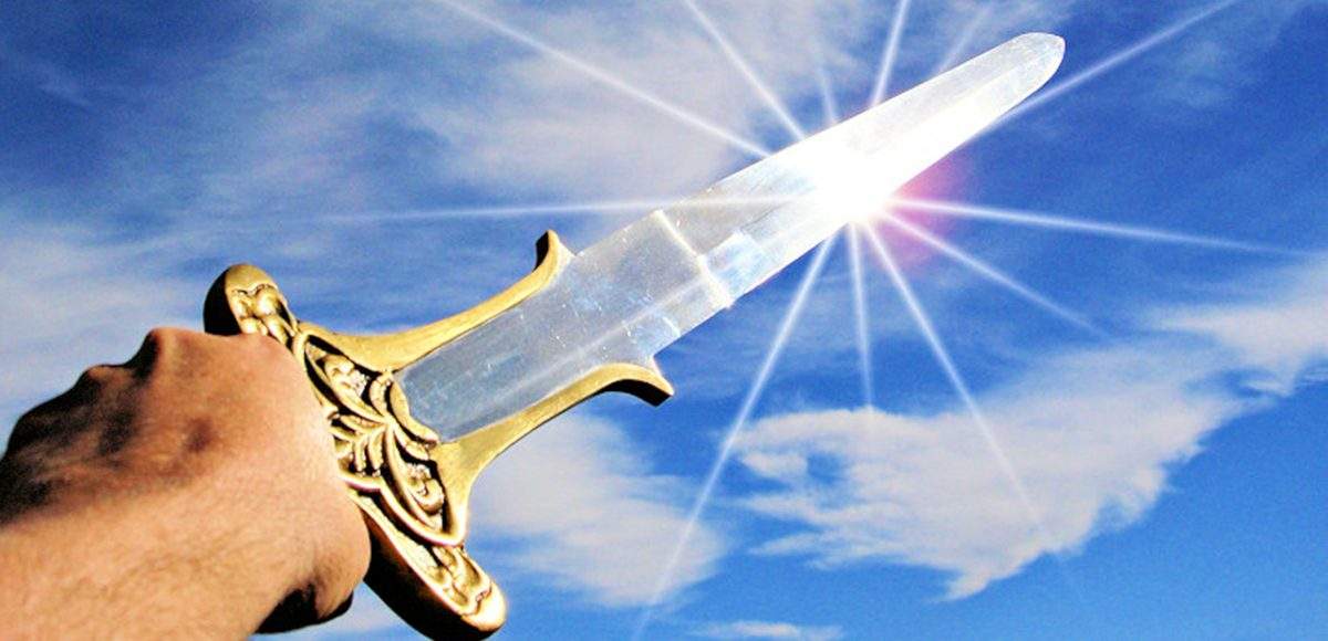 the sword of the Spirit brightly lit